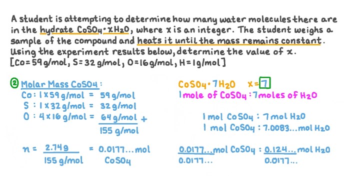 Percent composition of a hydrate lab answer key